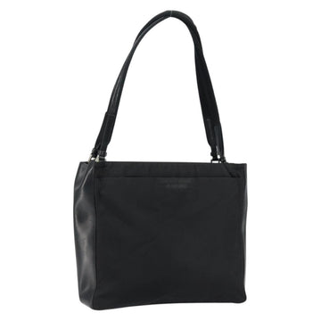 PRADA Tote Bag Nylon Black Silver Auth 149512
