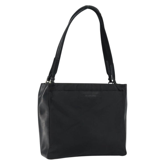 PRADA Tote Bag Nylon Black Silver Auth 149512