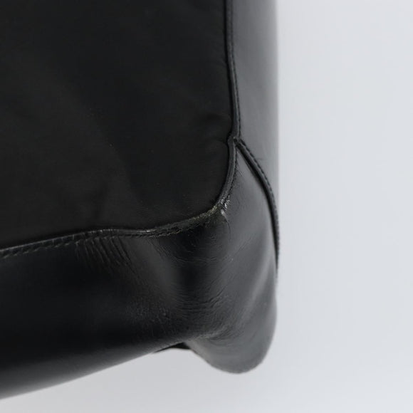 PRADA Tote Bag Nylon Black Silver Auth 149512