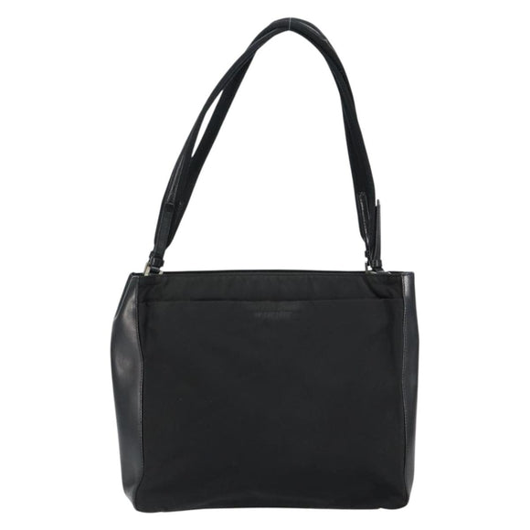 PRADA Tote Bag Nylon Black Silver Auth 149512