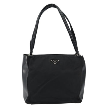 PRADA Tote Bag Nylon Black Silver Auth 149512 - 0