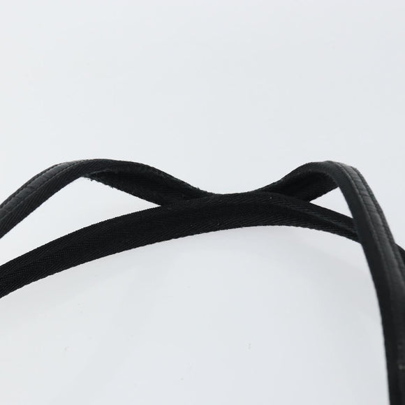 PRADA Tote Bag Nylon Black Silver Auth 149512