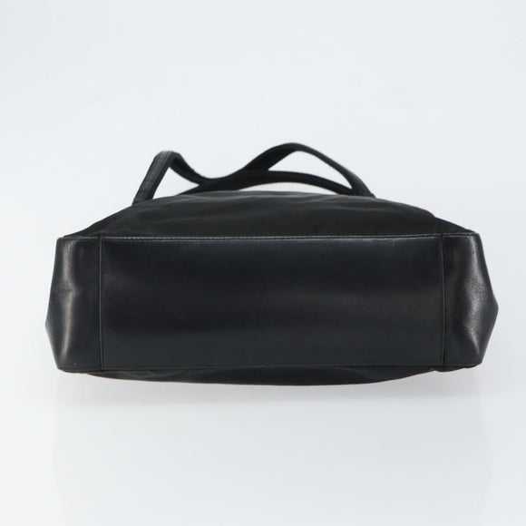 PRADA Tote Bag Nylon Black Silver Auth 149512