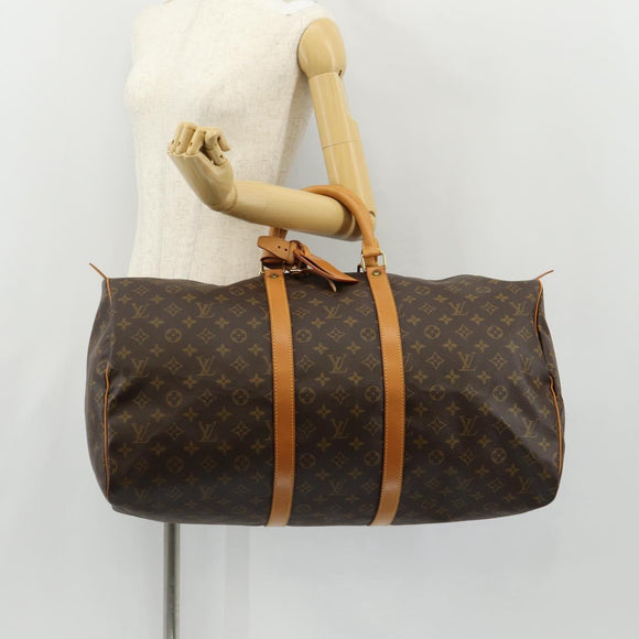 LOUIS VUITTON Monogram Keepall 55 Boston Bag M41424 LV Auth 149515AV