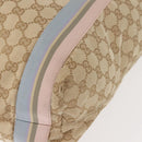 GUCCI GG Canvas Sherry Line Tote Bag Beige Pink Light blue 189669 Auth 149516-14