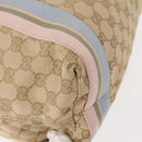 GUCCI GG Canvas Sherry Line Tote Bag Beige Pink Light blue 189669 Auth 149516-15