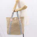 GUCCI GG Canvas Sherry Line Tote Bag Beige Pink Light blue 189669 Auth 149516-21