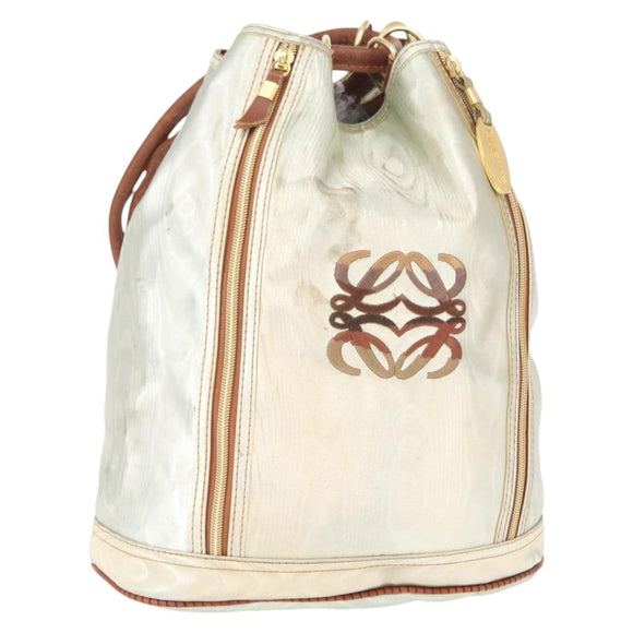 LOEWE Backpack Coated Canvas Gold Silver Auth 149520