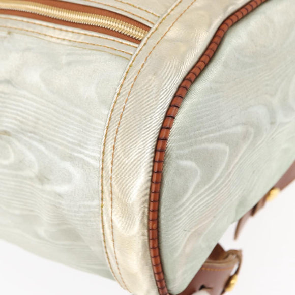 LOEWE Backpack Coated Canvas Gold Silver Auth 149520