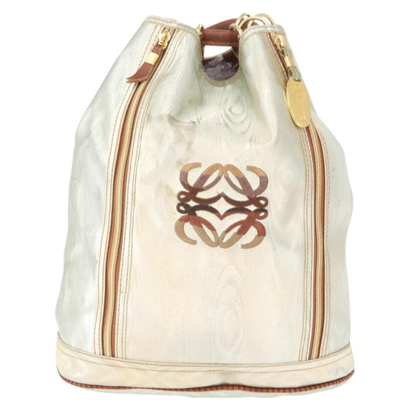LOEWE Backpack Coated Canvas Gold Silver Auth 149520