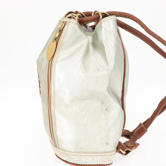 LOEWE Backpack Coated Canvas Gold Silver Auth 149520