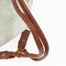 LOEWE Backpack Coated Canvas Gold Silver Auth 149520-7