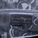 Salvatore Ferragamo Gancini Hand Bag Leather 2way Navy Gold Auth 149521-17