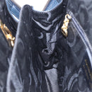 Salvatore Ferragamo Gancini Hand Bag Leather 2way Navy Gold Auth 149521-21