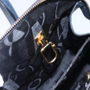 Salvatore Ferragamo Gancini Hand Bag Leather 2way Navy Gold Auth 149521-24