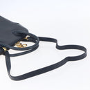 Salvatore Ferragamo Gancini Hand Bag Leather 2way Navy Gold Auth 149521-9