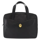 Christian Dior Hand Bag Leather Black Gold Auth 149531-13