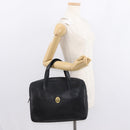 Christian Dior Hand Bag Leather Black Gold Auth 149531-22