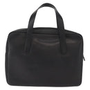 Christian Dior Hand Bag Leather Black Gold Auth 149531-2