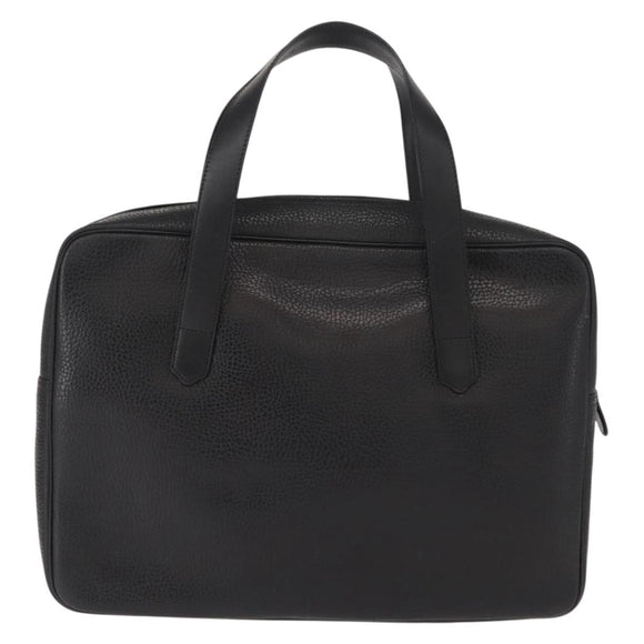 Christian Dior Hand Bag Leather Black Gold Auth 149531