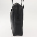 Christian Dior Hand Bag Leather Black Gold Auth 149531-3