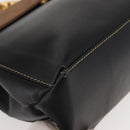 LOEWE Velazquez Hand Bag Leather Suede Brown Black gold Auth 149533-9