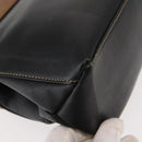 LOEWE Velazquez Hand Bag Leather Suede Brown Black gold Auth 149533-15