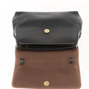 LOEWE Velazquez Hand Bag Leather Suede Brown Black gold Auth 149533-10