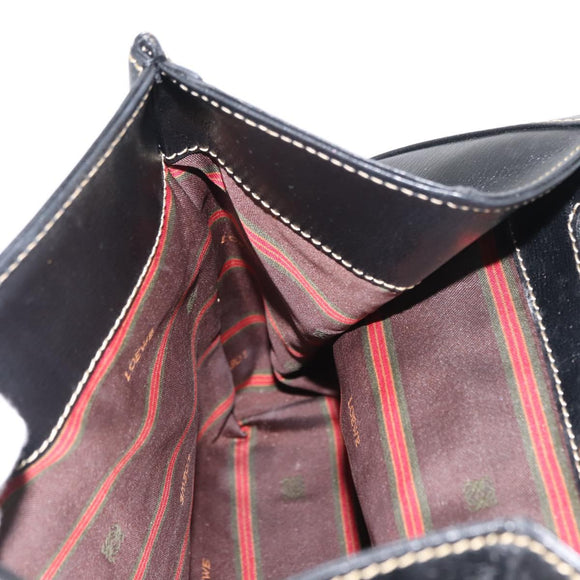 LOEWE Velazquez Hand Bag Leather Suede Brown Black gold Auth 149533