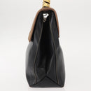LOEWE Velazquez Hand Bag Leather Suede Brown Black gold Auth 149533-3