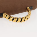 LOEWE Velazquez Hand Bag Leather Suede Brown Black gold Auth 149533-7