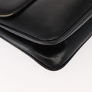 CELINE Shoulder Bag Leather Black Gold Auth 149543-9