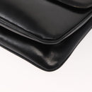 CELINE Shoulder Bag Leather Black Gold Auth 149543-14