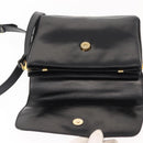 CELINE Shoulder Bag Leather Black Gold Auth 149543-10