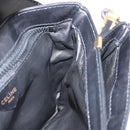 CELINE Shoulder Bag Leather Black Gold Auth 149543-19