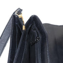 CELINE Shoulder Bag Leather Black Gold Auth 149543-20