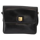 CELINE Shoulder Bag Leather Black Gold Auth 149543-13