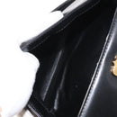 CELINE Shoulder Bag Leather Black Gold Auth 149543-21