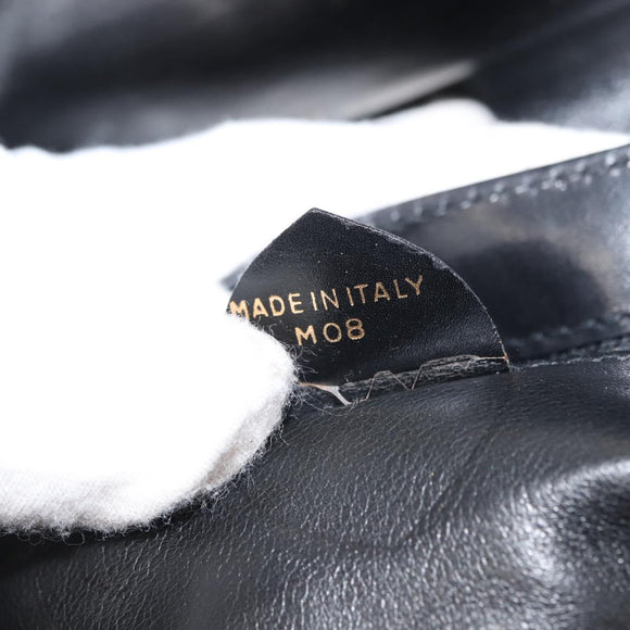 CELINE Shoulder Bag Leather Black Gold Auth 149543