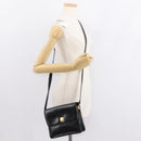 CELINE Shoulder Bag Leather Black Gold Auth 149543-24