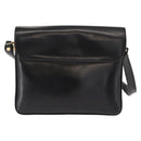 CELINE Shoulder Bag Leather Black Gold Auth 149543-2