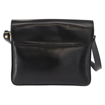 CELINE Shoulder Bag Leather Black Gold Auth 149543 - 0