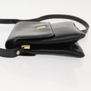 CELINE Shoulder Bag Leather Black Gold Auth 149543-4