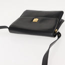 CELINE Shoulder Bag Leather Black Gold Auth 149543-6