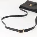CELINE Shoulder Bag Leather Black Gold Auth 149543-7