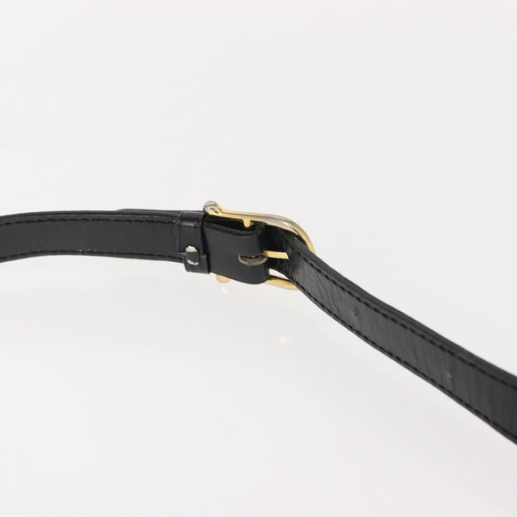 CELINE Shoulder Bag Leather Black Gold Auth 149543
