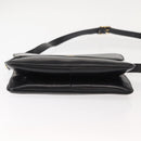 CELINE Shoulder Bag Leather Black Gold Auth 149543-5