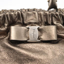 Salvatore Ferragamo Vala Shoulder Bag Leather Gold tone Auth 149548-17