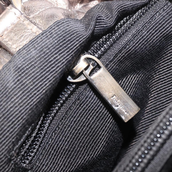 Salvatore Ferragamo Vala Shoulder Bag Leather Gold tone Auth 149548