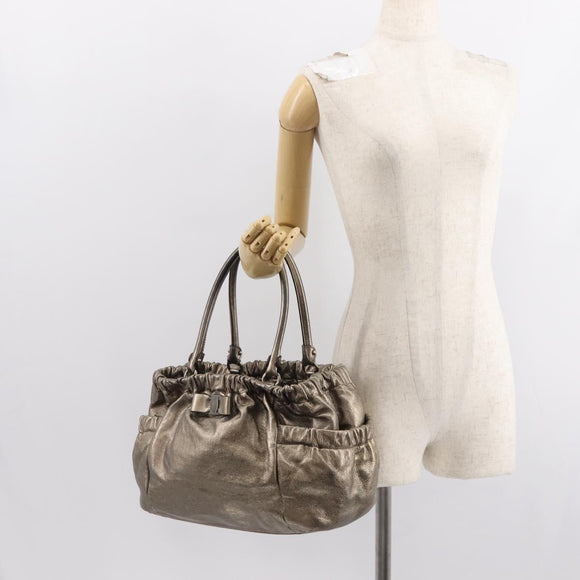 Salvatore Ferragamo Vala Shoulder Bag Leather Gold tone Auth 149548